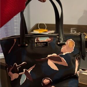 Kate Spade Black and Blue Floral Tote